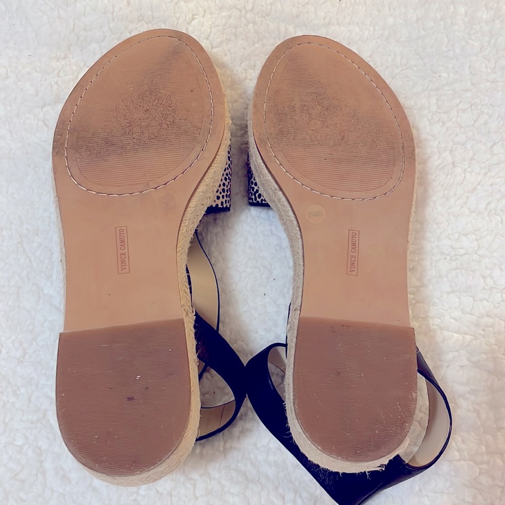 Vince Camuto Espadrilles Animal Print Open-toe Platform Sandals Size 9.5 - Picture 6 of 7